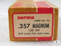 44 Rounds Norma .357 Mag 158 Grain Ammo + 6 Casings