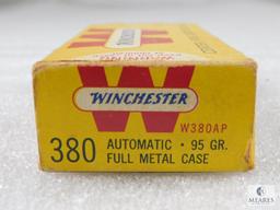 50 Rounds Winchester .380 Auto 95 Grain Full Metal Case Ammo