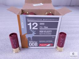 25 Rounds Aguila .12 Gauge Buckshot. 2 3/4" 00 Buck 1275 FPS