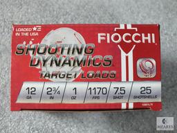 175 Rounds Fiocchi .12 Gauge Shotgun Shells 2 3/4" #7.5 (7 Boxes)