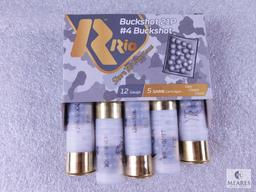 Five GAME Cartridges Rio 12 Gauge Buckshot 21P #4 Buckshot 2 3/4"