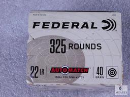 325 Rounds Federal 22LR AutoMatch 40 Grain Target