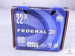 800 Round Range Pack Federal 22LR LRN 40 Grain Target