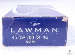 50 Rounds Speer Lawman Ammunition 45 GAP 200 Grain TMJ