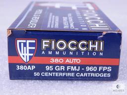 50 Rounds Fiocchi Ammunition 380 Auto 95 Grain FMJ