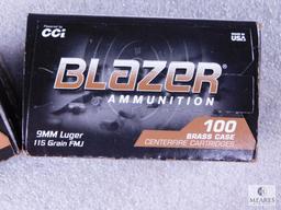 200 Rounds CCI Blazer 9mm Ammo. 115 Grain FMJ