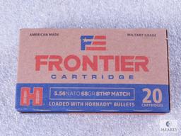 100 Rounds Hornady 5.56 Ammo. 68 Grain Boat Tail Hollow Point Match