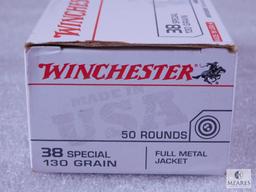 50 Rounds Winchester .38 Special Ammo. 130 Grain FMJ