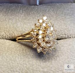 14KT Yellow Gold Pear Shaped Diamond Ring