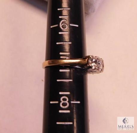 14KT Yellow and White Gold Five Diamond Ring