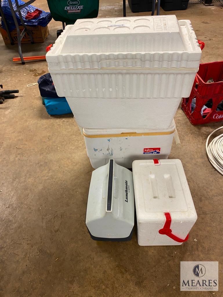 Group of FOUR Mixed Brand Ice Chests and Coolers (PICKUP ONLY)