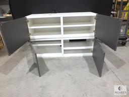 Ikea "Besta Tofta" Two- Piece Cabinet White with Gray Gloss Doors