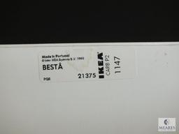 Ikea "Besta Tofta" Two- Piece Cabinet White with Gray Gloss Doors