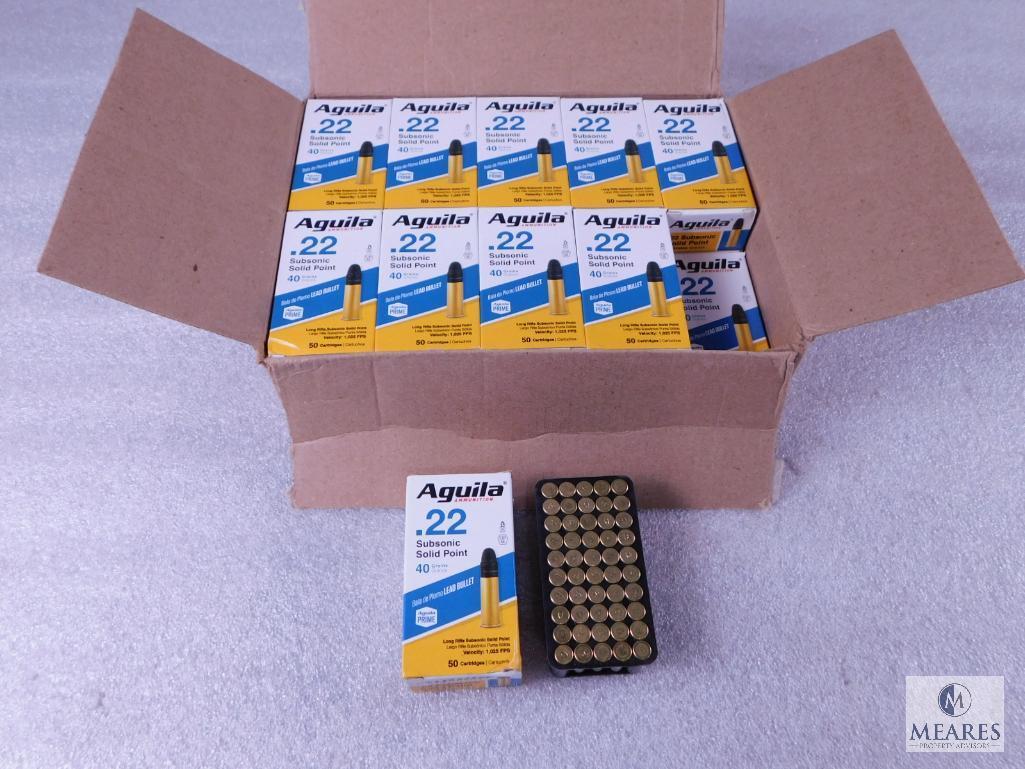 1000 Rounds Aguila .22 Long Rifle Subsonic 40 Grain