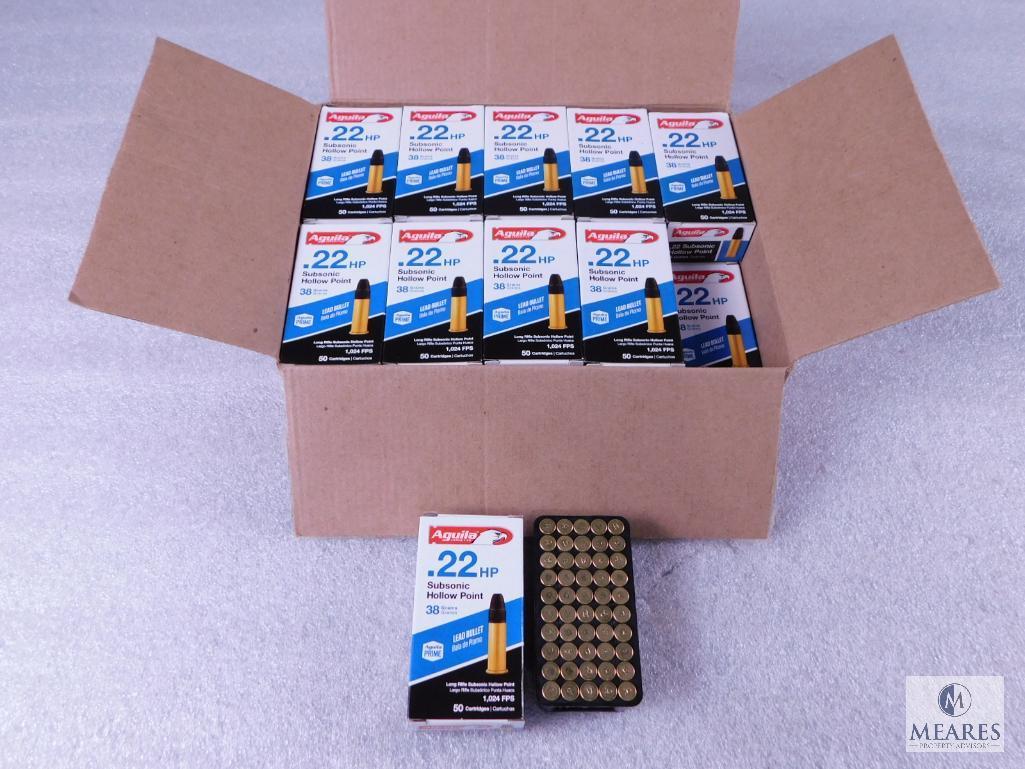 1000 Rounds Aguila .22 Long Rifle Subsonic 38 Grain Hollow Point
