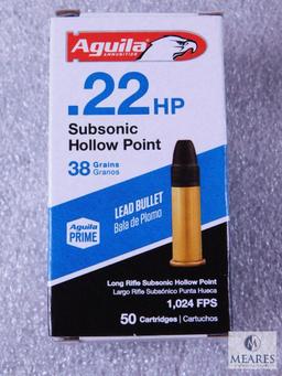 1000 Rounds Aguila .22 Long Rifle Subsonic 38 Grain Hollow Point