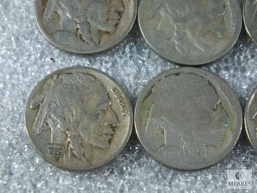 Lot of Eight Assorted Buffalo Nickels