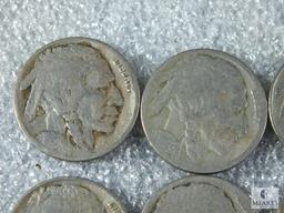 Lot of Eight Assorted Buffalo Nickels