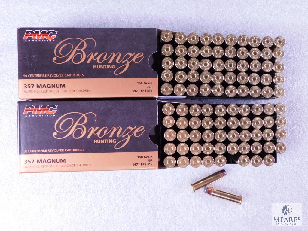 100 Rounds PMC .357 Magnum Ammo. 158 Grain Jacketed Soft Point