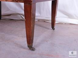 Vintage Wood 2 Tier Side Table with Decorative Inlay