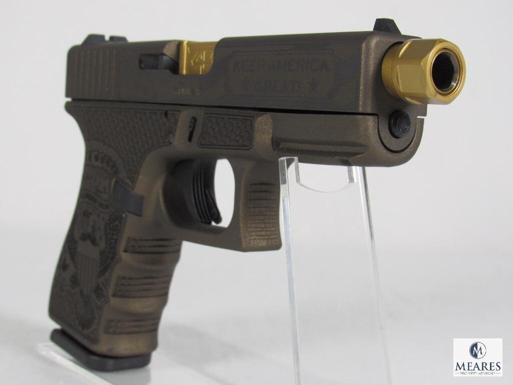 New Glock 19 Trump 45th Edition 9mm Semi-Auto Pistol with Zaffiri Gold Barrel