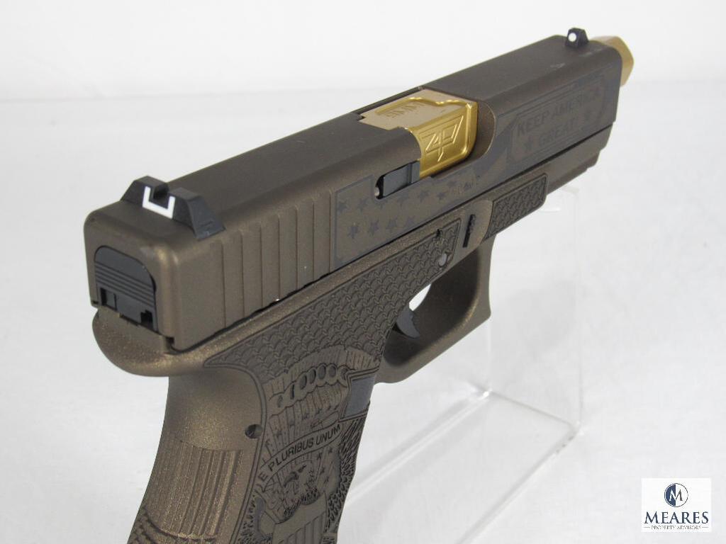 New Glock 19 Trump 45th Edition 9mm Semi-Auto Pistol with Zaffiri Gold Barrel