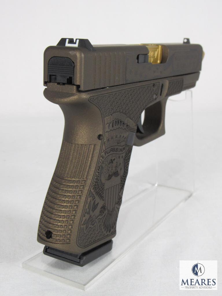 New Glock 19 Trump 45th Edition 9mm Semi-Auto Pistol with Zaffiri Gold Barrel