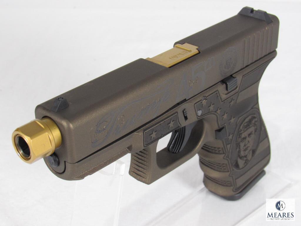 New Glock 19 Trump 45th Edition 9mm Semi-Auto Pistol with Zaffiri Gold Barrel