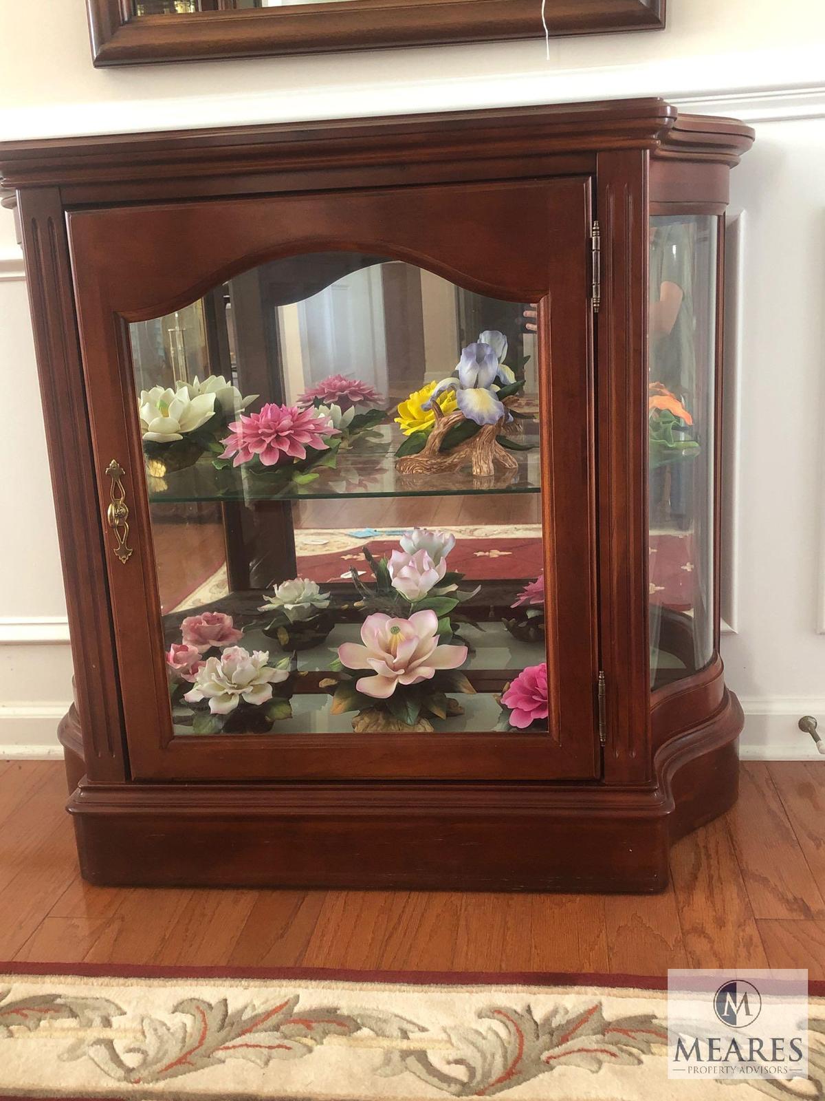 Colonial Cherry Wood & Glass Small Curio Jasper Cabinet