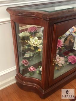 Colonial Cherry Wood & Glass Small Curio Jasper Cabinet