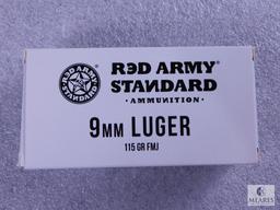200 Rounds Red Army 9mm 115 Grain FMJ Ammo