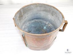 Antique Copper Peat / Coal Bucket Double Handle