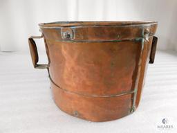 Antique Copper Peat / Coal Bucket Double Handle