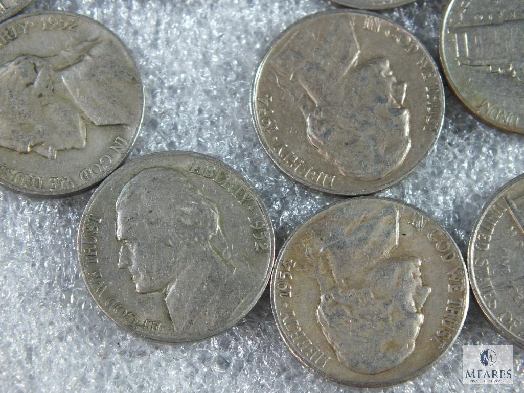 Roll 40 Coins Jefferson Nickels 1950's With S Mint Mark (19) D Mint (5) P Mint (14) 1940's D Mark