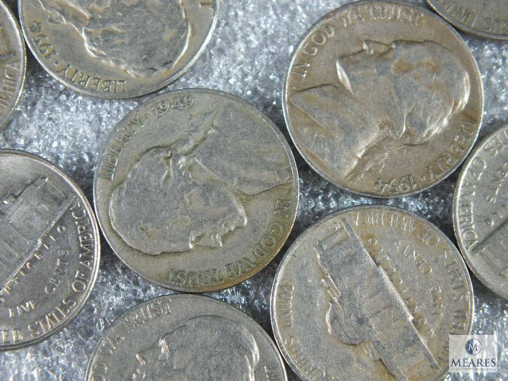 Roll 40 Coins Jefferson Nickels 1950's With S Mint Mark (19) D Mint (5) P Mint (14) 1940's D Mark