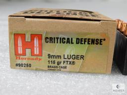 25 Rounds Hornady Critical Defense 9mm Ammo. 115 Grain FTX