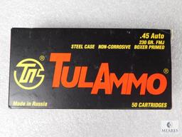 50 Rounds Tula Ammo .45 Auto 230 Grain FMJ Steel Case Non-Corrosive