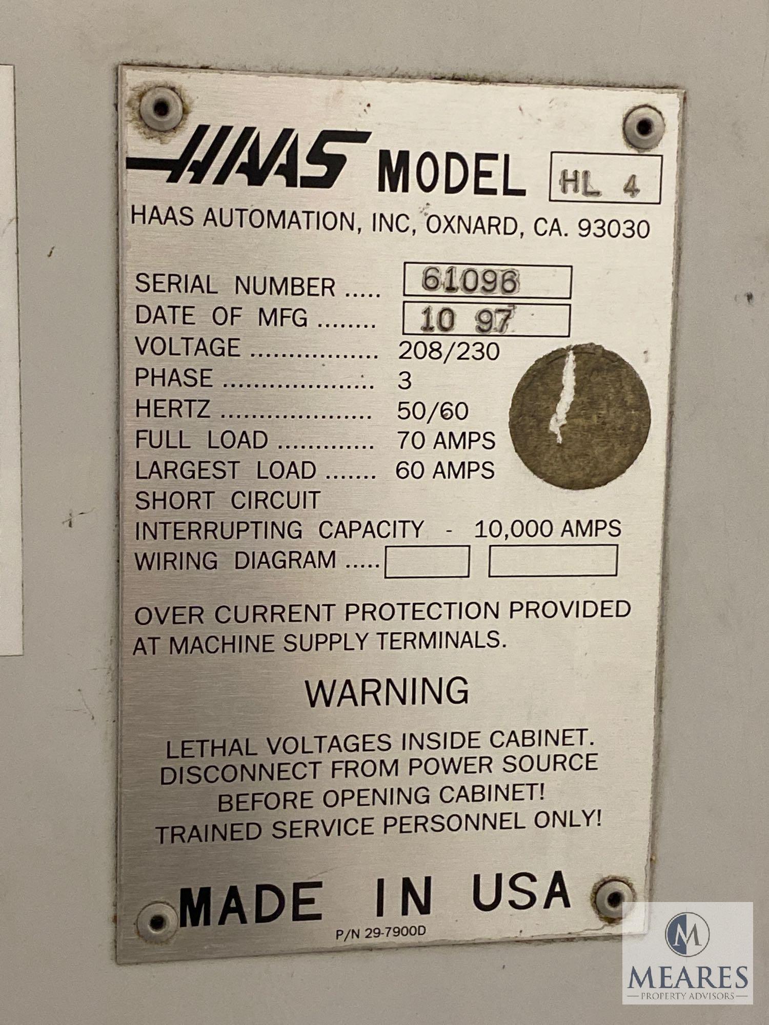 1997 HAAS HL-4 CNC Lathe