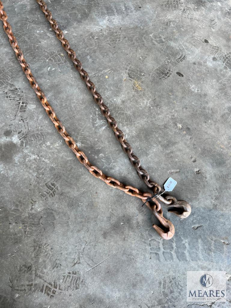 Group of Two 13-foot Hauling/Logging Chains with Hooks