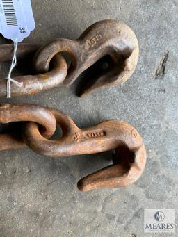 Group of Two 13-foot Hauling/Logging Chains with Hooks