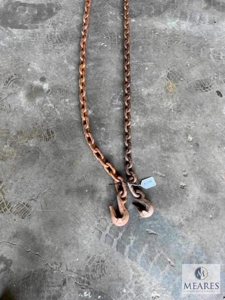 Group of Two 13-foot Hauling/Logging Chains with Hooks