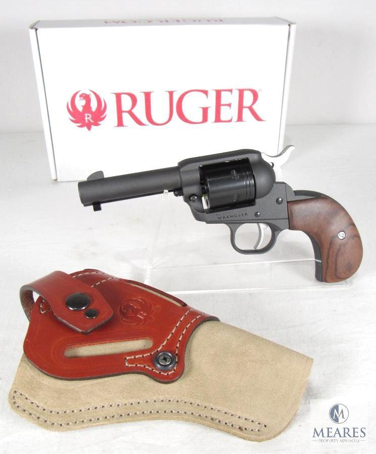 New TALO EXCLUSIVE Ruger Wrangler Birds Head Grip .22LR Revolver With Leather Holster