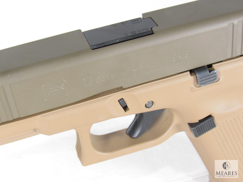 New Glock Custom G17 Gen 5 9mm Luger Semi-Auto Pistol in Coyote and Olive Drab