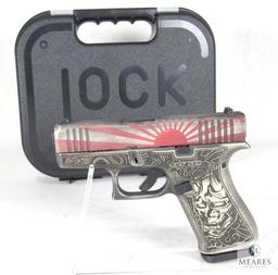 New Glock G43X Custom Rising Sun Bushido 9mm Luger Semi-Auto Pistol