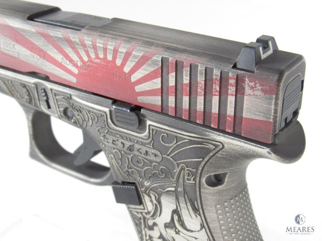 New Glock G43X Custom Rising Sun Bushido 9mm Luger Semi-Auto Pistol