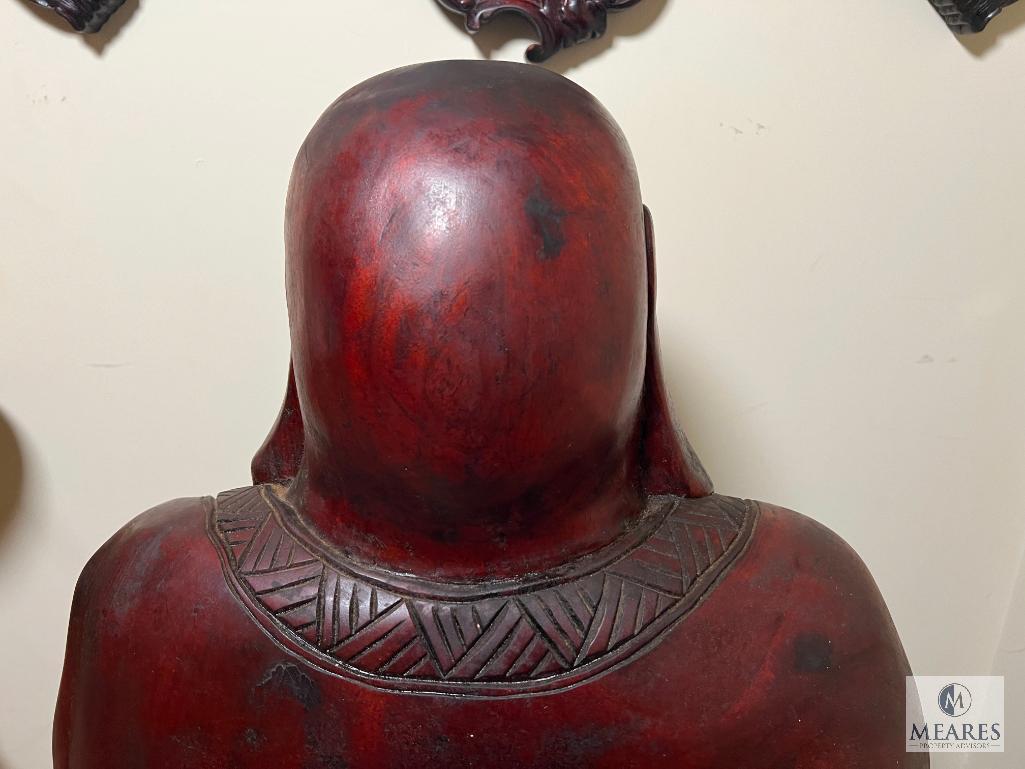 Beautifully Carved Buddha Statue - Solid Dark Wood - Circa 1950s-60s - NO SHIPPING
