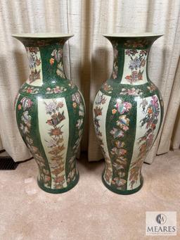 Pair of Asian-Influenced Decorative Vases