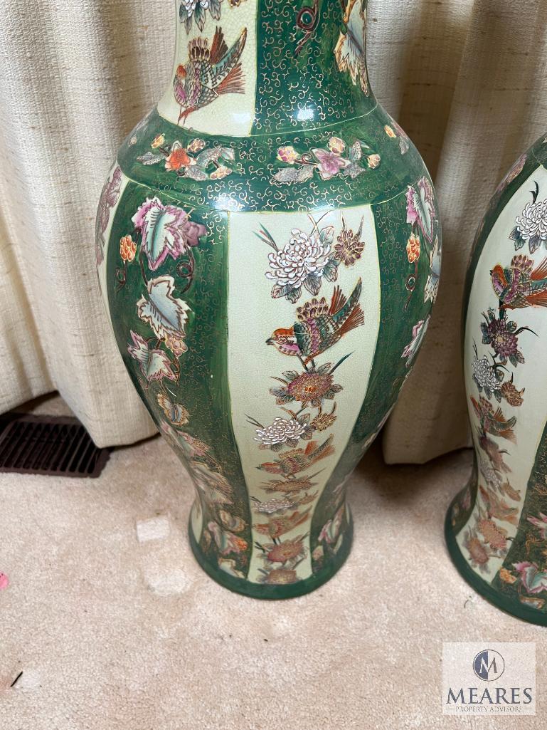 Pair of Asian-Influenced Decorative Vases