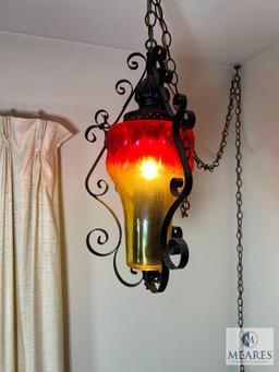 Vintage Hanging Light with Extended Chain