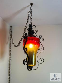 Vintage Hanging Light with Extended Chain
